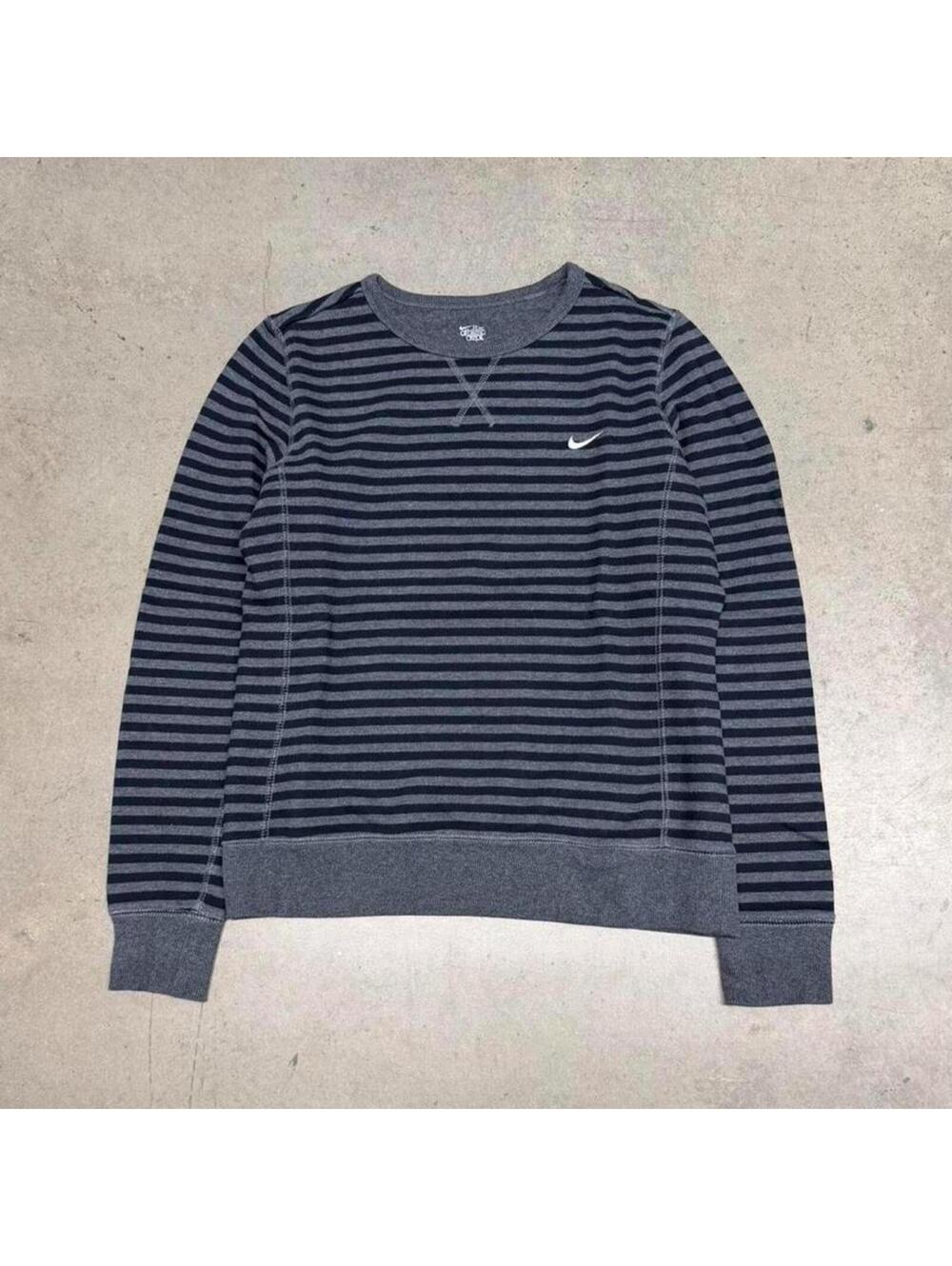 Vintage Y2K Nike The Athletic Department Striped Cotton Crewneck Sweatshirt